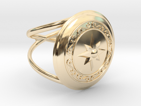 Athena's Shield  in 14k Gold Plated Brass: 12 / 66.5