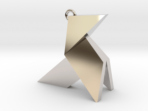 Origami earring in Platinum