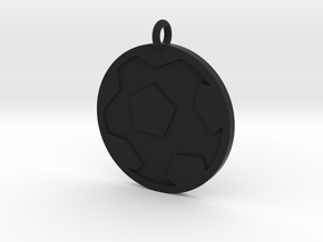 Soccer Ball Pendant in Black Natural Versatile Plastic