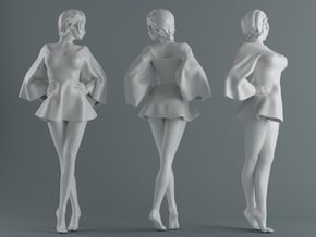 Skirt Girl-002 scale 1/10 in White Processed Versatile Plastic