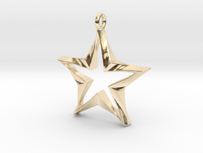 Twisting Star Pendant in 14k Gold Plated Brass