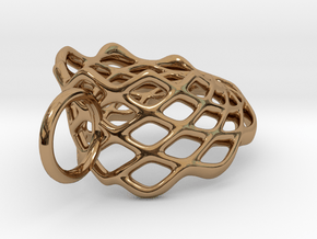 Mobius Mesh (smaller) Pendant in Precious Metals in Polished Brass
