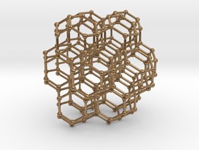 Bitruncated Cubic Honeycomb Sacred Geometry 80mm  in Natural Brass