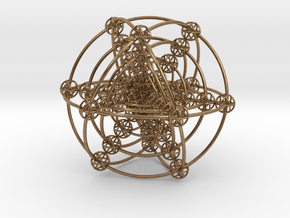 Multi-shell Metatrons Hypercube Atomic Grid Vector in Natural Brass
