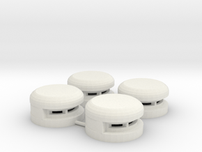 15 mm Round Bunker x4 (1) in White Natural Versatile Plastic