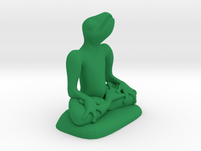 frog meditating in Green Processed Versatile Plastic