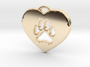 heart paw in 14K Yellow Gold