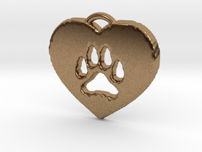 heart paw in Natural Brass