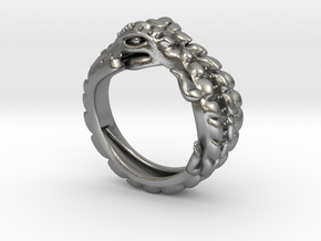 Crocodile Ring in Natural Silver: Small