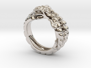 Crocodile Ring in Rhodium Plated Brass: Extra Small