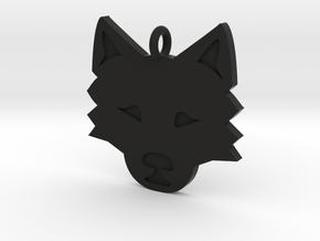 Wolf Pendant in Black Natural Versatile Plastic