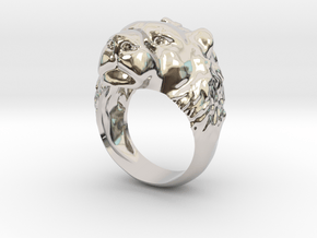 Lion Ring New in Rhodium Plated Brass: 5.5 / 50.25