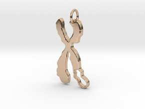 Chromosome Deletion Pendant in 14k Rose Gold Plated Brass