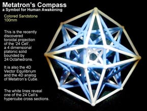Metatron's Compass 100mm -4D Vector Equilibrium in Full Color Sandstone