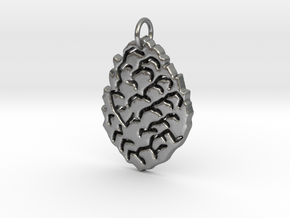 Leaf Pendant in Natural Silver