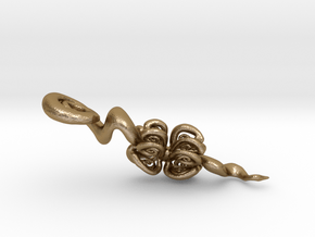 Phytozoomorphic Earring in Polished Gold Steel