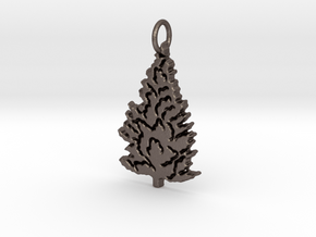 Pine Tree  in Polished Bronzed Silver Steel