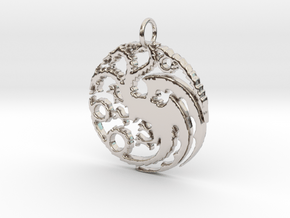 Game Of Thrones Pendant in Rhodium Plated Brass
