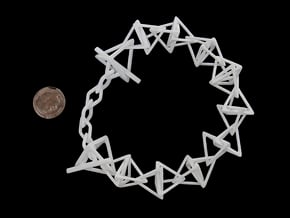 Tetrahedron Chain Bracelet in White Processed Versatile Plastic
