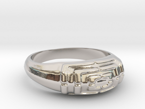Ring Sawtomy - 16mm in Rhodium Plated Brass