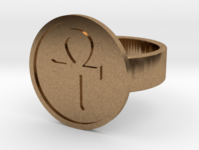 Ankh Ring in Natural Brass: 10 / 61.5