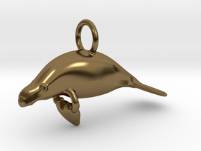 Manatee Brings Luck in Polished Bronze
