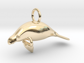 Manatee Brings Luck in 14K Yellow Gold