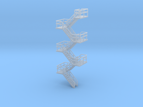 N Scale Staircase H68.8mm in Smooth Fine Detail Plastic