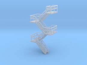 N Scale Staircase H46.4mm in Tan Fine Detail Plastic