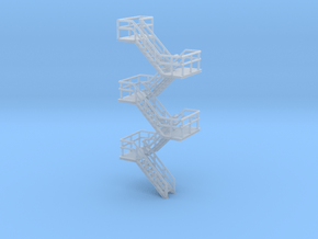 N Scale Staircase H57.6mm in Smooth Fine Detail Plastic