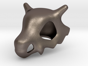 Cubone Skull in Polished Bronzed Silver Steel