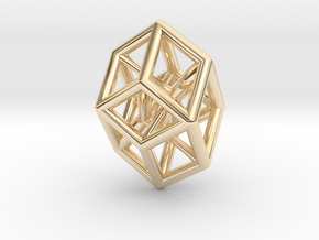 Bilinski Tesseract Pendant in 14k Gold Plated Brass: Small