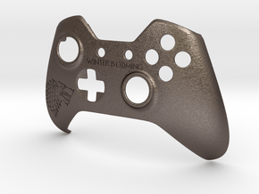 Xbox One "Winter is Coming" Controller Faceplate in Polished Bronzed Silver Steel