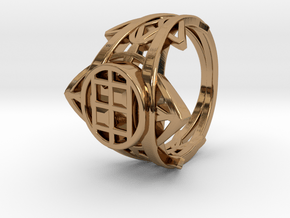 Enneper Curve Twin Ring in Polished Brass