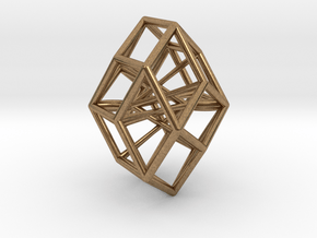 Rhombic Icosahedron Pendant in Natural Brass