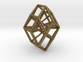 Rhombic Icosahedron Pendant in Natural Bronze