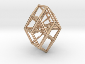 Rhombic Icosahedron Pendant in 14k Rose Gold Plated Brass
