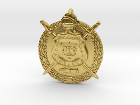 Omega Psi Phi Crest Pendant Keychain in Polished Brass
