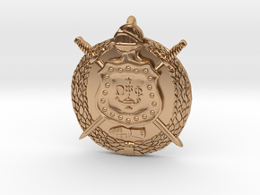 Omega Psi Phi Crest Pendant Keychain in Polished Bronze