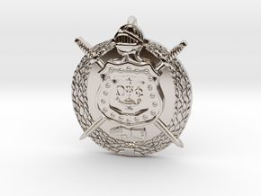 Omega Psi Phi Crest Pendant Keychain in Platinum