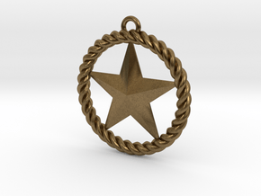 Braided Rope & Star Pendant. 30mm in Natural Bronze