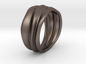 Lunar | Ring in Polished Bronzed Silver Steel: 7 / 54