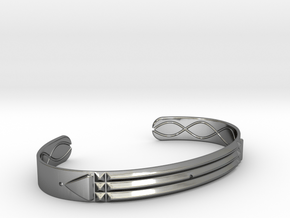 Atlantis Cuff Bracelet in Fine Detail Polished Silver: Large