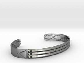 Atlantis Cuff Bracelet in Fine Detail Polished Silver: Extra Small