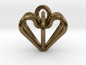 Elegant Heart Pendant  in Polished Bronze