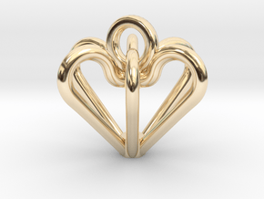 Elegant Heart Pendant  in 14k Gold Plated Brass