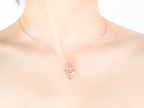 HEART TO HEART Sharped, Pendant in 14k Rose Gold Plated Brass
