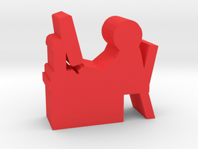 Game Piece, Computer Worker in Red Processed Versatile Plastic