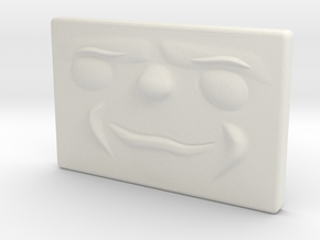 Small Smug Face in White Natural Versatile Plastic