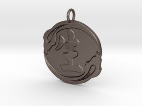 Serpent and Life Pendant in Polished Bronzed Silver Steel